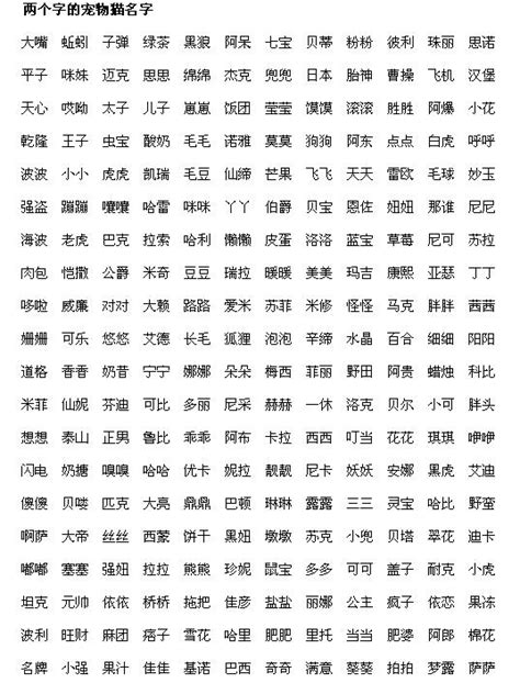 大房屋 寵物名字大全貓咪名字